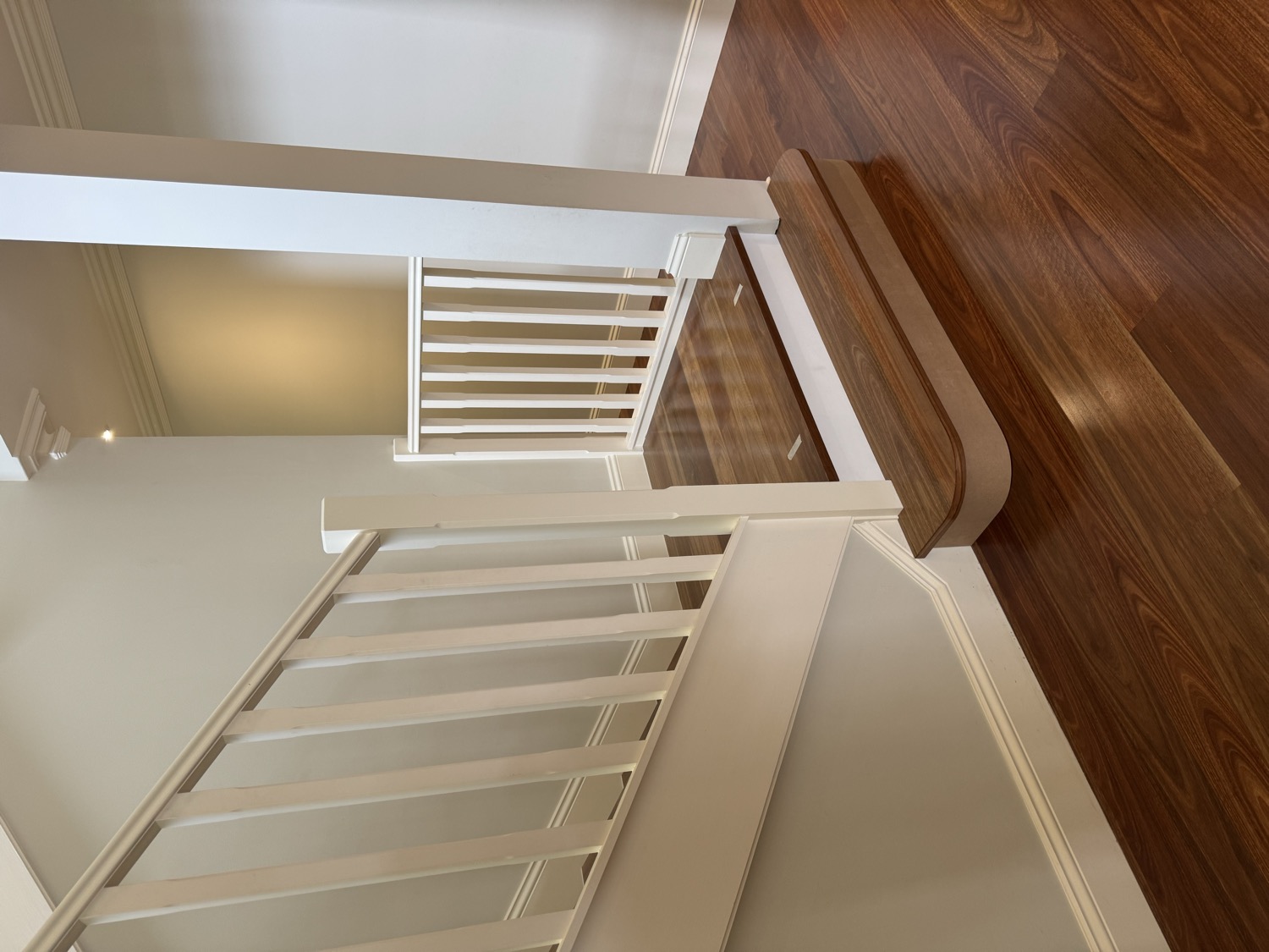 Finished spotted gum rounded stair step detail in Sydney